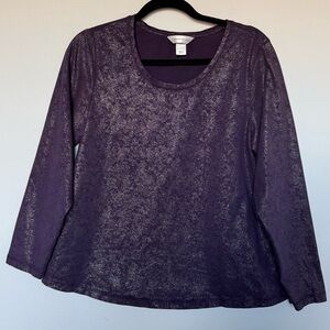 Christopher & Banks Shimmering Purple Long Sleeve Top